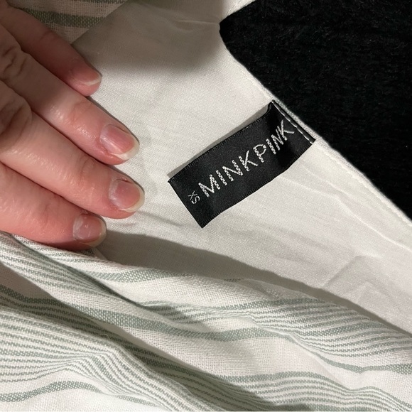 Minkpink Striped Short Romper with Spaghetti Straps and Ruffles - Picture 2 of 3